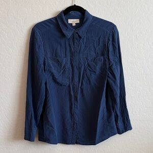 Nordstrom Blue Silk Top  Size Medium